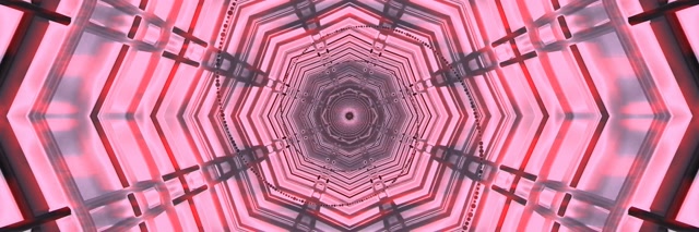 Terowong Neon Pusaran Oktagon Jambu VJ Loop 3:1 Triple Wide 60fps Screensaver