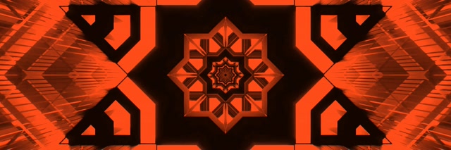 Terowong Neon Oren Kaleidoskop Bintang 3:1 Triple Wide 60fps Screensaver Vj Loop