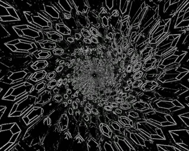 Terowong Neon Kristal Bentuk Putih 5:4 Industrial 60fps Screensaver VJ Loop