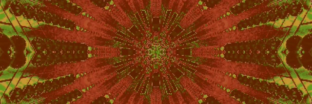 Neon Tunnel Red Green Kaleidoscope Burst 3:1 Triple Wide 60fps Screensaver Vj Loop