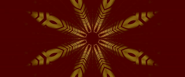 Neon Tunnel Golden Star Kaleidoscope Screensaver 2.39:1 Cinemascope 60fps Vj Loop