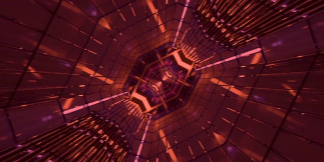 Neon Tunnel Octagon Grid VJ Loop 2:1 Univisium 60fps Screensaver