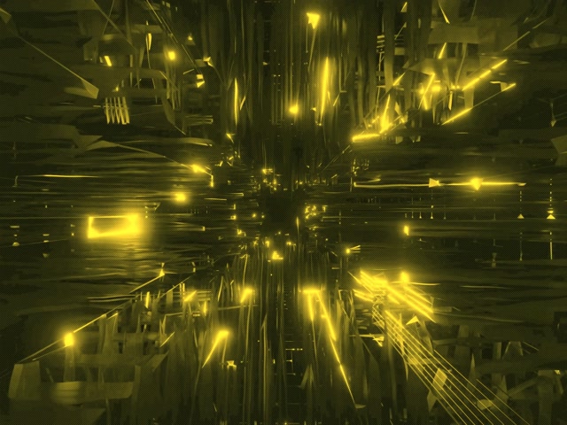 VJ Loop Terowong Neon Ledakan Serpihan Emas 4:3 Klasik 60fps Penyelamat Skrin