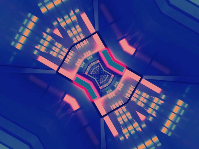 Neon Tunnel Kaleidoscope Vortex 4:3 Classic 60fps Screensaver Loop