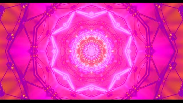 VJLoops Terowong Kaleidoskop Merah Jambu Ungu - Latar Belakang Gerakan Abstrak Bertenaga