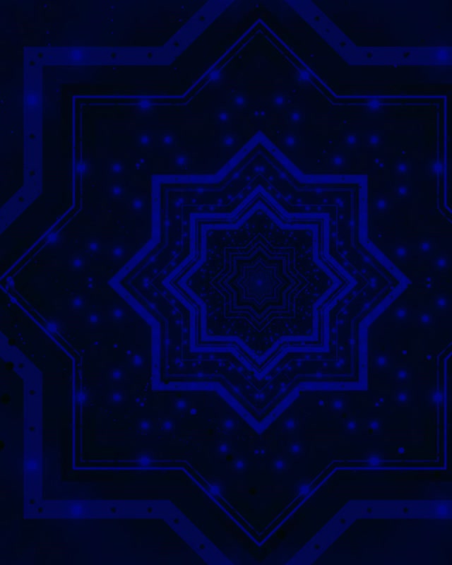 Terowong Neon Mandala Bintang Biru VJ Loop 4:5 Instagram 60fps Screensaver