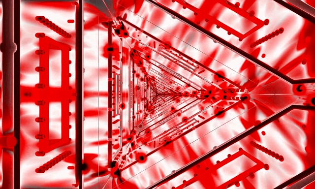 Terowong Neon Segitiga Merah Vj Loop 60fps 5:3 Wide Screensaver