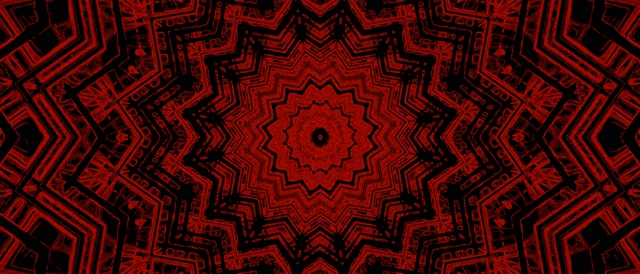Terowong Neon Kaleidoskop Fraktal Merah 21:9 Ultrawide 60fps Screensaver VJ Loop