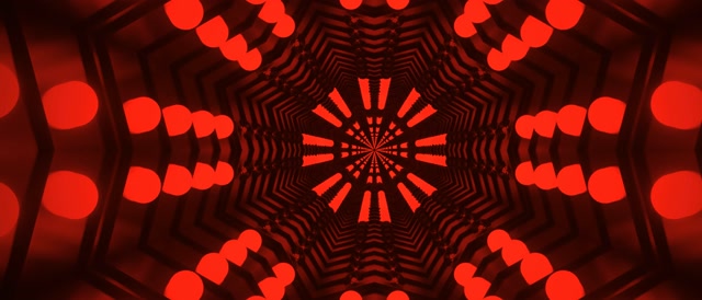 Terowong Neon Merah Kaleidoskop VJ Loop 21:9 Ultrawide 60fps Screensaver