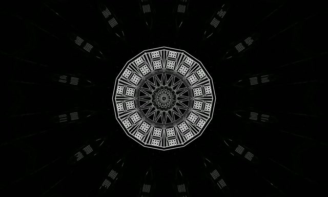 Mandala Kaleidoskop Terowong Neon VJ Loop 5:3 Wide 60fps Screensaver