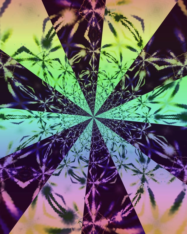 VJLoops Terowong Neon Mandala Cannabis Kaleidoskop 4:5 Instagram 60fps Penyelamat Skrin