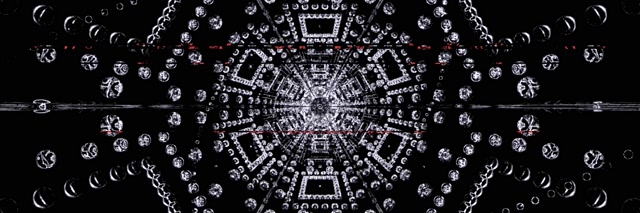 VJ Loop Terowong Neon Mandala Heksagon Kristal 3:1 Triple Wide 60fps Screensaver