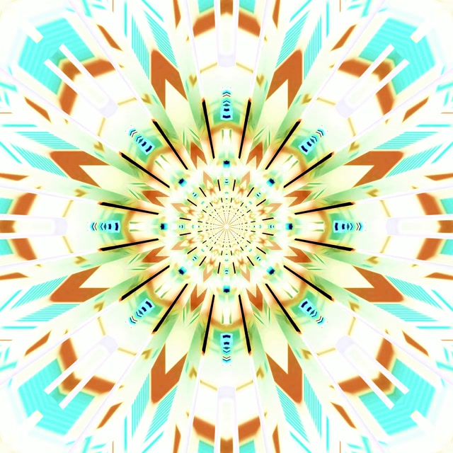Terowong Neon Kaleidoskop Pancaran Matahari VJ Loop 1:1 Persegi 60fps Penyelamat Skrin