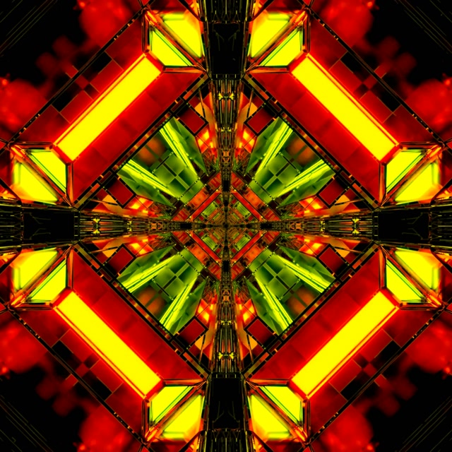 Terowong Neon Kaleidoskop Letupan VJ Loop 1:1 Square 60fps Screensaver