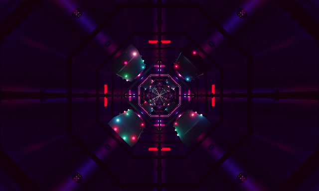 Terowong Neon Screensaver 5:3 Wide 60fps Ungu Merah VJ Loop PC Laptop