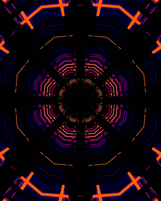 Terowong Neon Oktagon Grid VJ Loop 4:5 Instagram 60fps Screensaver