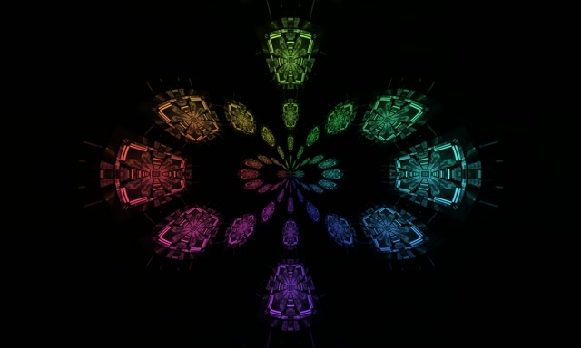 Neon Tunnel Mekar Fraktal Pelangi VJLoops 5:3 Wide 60fps Screensaver