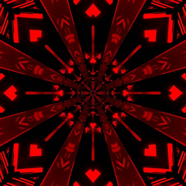Terowong Neon Merah Kaleidoskop VJ Loop 1:1 Segi Empat 60fps Penyelamat Skrin