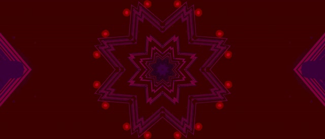 Terowong Neon Kaleidoskop Bintang Merah VJ Loop 21:9 Ultrawide 60fps Screensaver