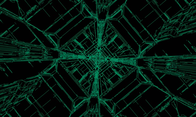 Vj loop Terowong Neon Vorteks Grid Hijau 5:3 wide 60fps screensaver