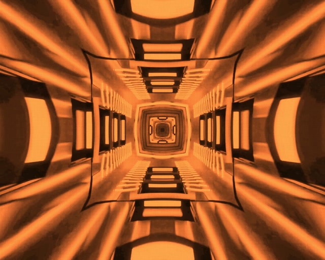 VJ Loop Terowong Neon Kaleidoskop Emas 5:4 Industrial 60fps Penyelamat Skrin