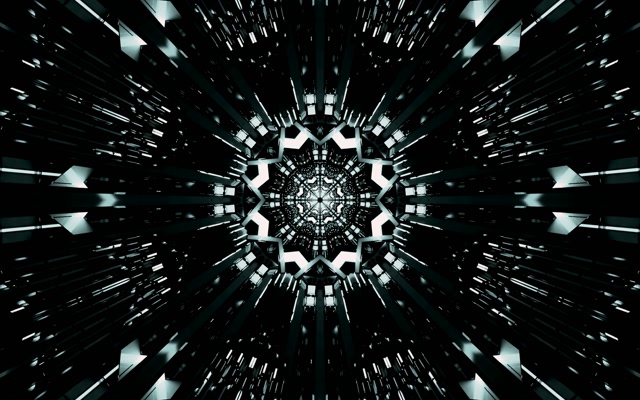 Neon Terowong Pecahan Kaleidoskop Fraktal VJ Loop 16:10 MacBook 60fps Penyelamat Skrin