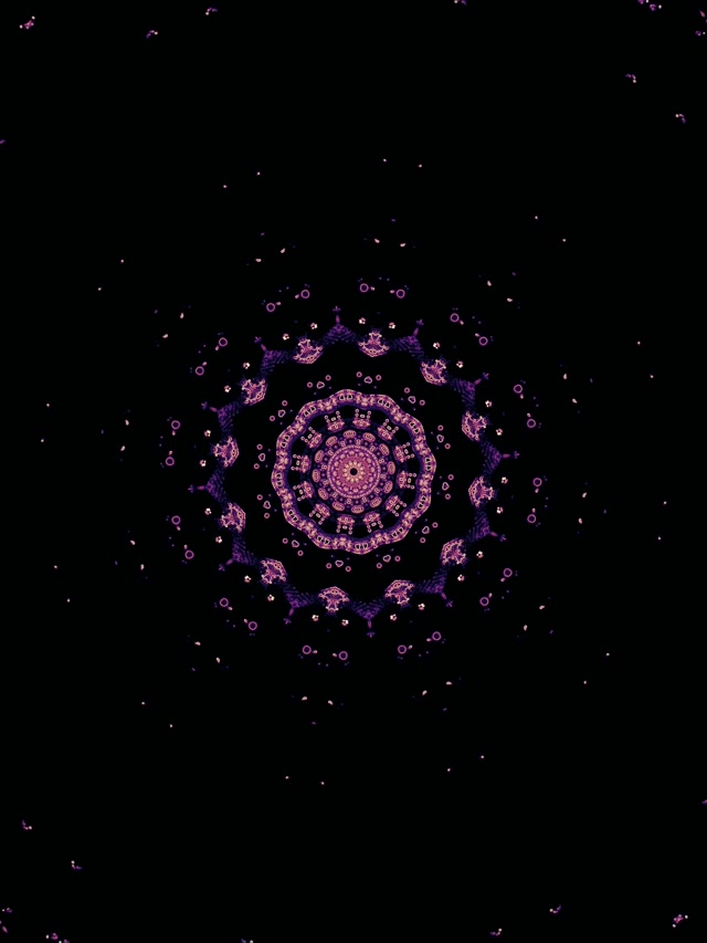 Terowong Neon Kaleidoskop Mandala Ungu VJLoops 3:4 iPad Portrait 60fps Screensaver
