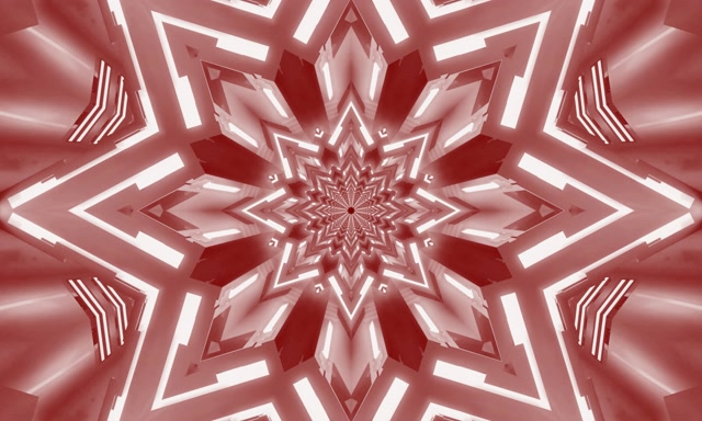 Terowong Neon Bintang Merah Kaleidoscope VJ Loop 5:3 Wide 60fps Screensaver