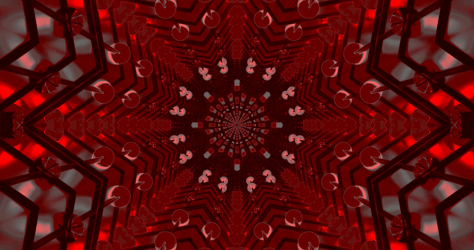 Rode Neon Tunnel Kaleidoscoop 4k uhd 60fps Schermbeveiliging Vj loop