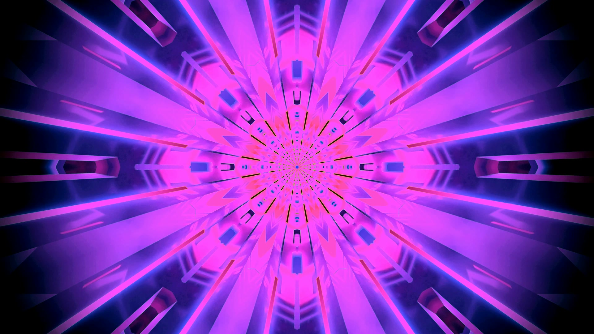 Neon Tunnel Roze Paars VJ Loop Schermbeveiliging PC 4K UHD 60fps