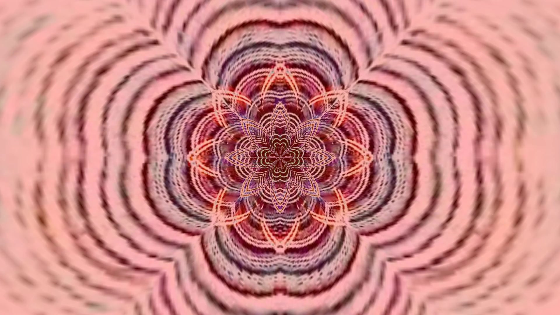 Neon Tunnel Roze Mandala VJ Loop 4K UHD 60fps Screensaver