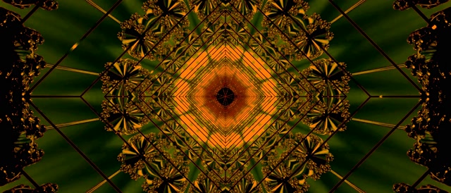 Gouden Groene Neon Tunnel Schermbeveiliging 21:9 Ultrawide 60fps VJ Loop