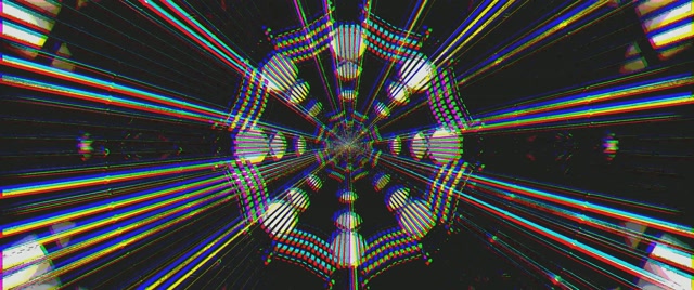 Neon Tunnel RGB Glitch Screensaver 2.39:1 Cinemascope 60fps VJ Loop