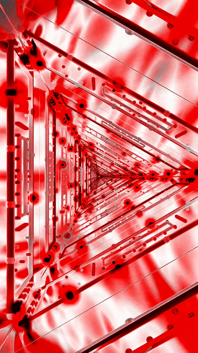 Red Steel Triangle Neon Tunnel Vj Loop 9:16 Reels 60fps Screensaver