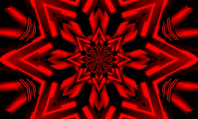 Neon Tunnel Green Star Kaleidoscope Vj Loop 5:3 Wide 60fps Screensaver