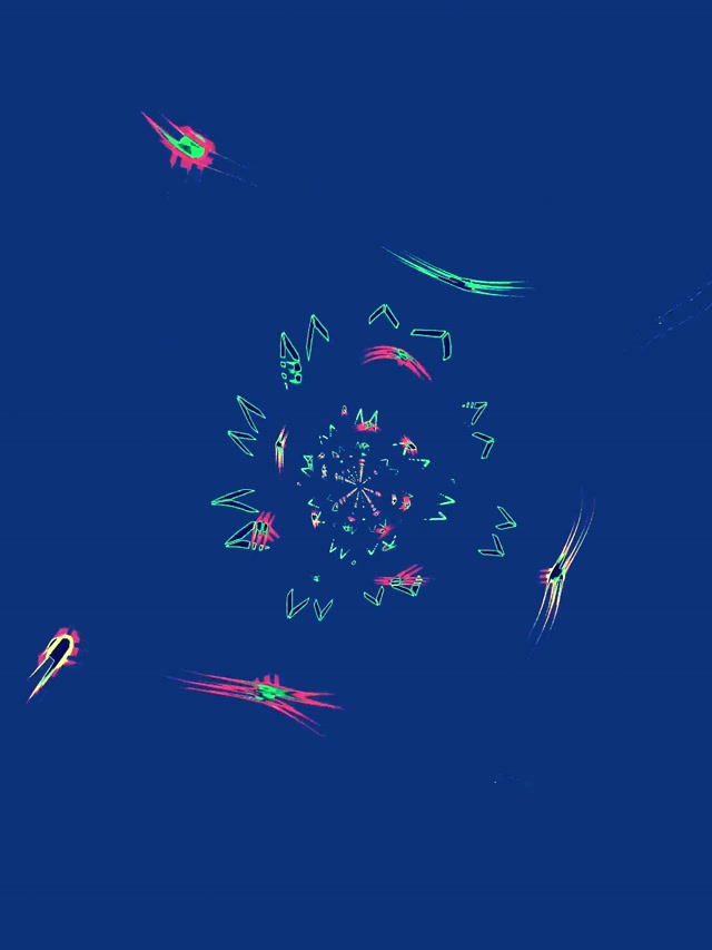 Neon Tunnel Blauwe Spiraal 60fps Schermbeveiliging 3:4 iPad Portret VJ Loop