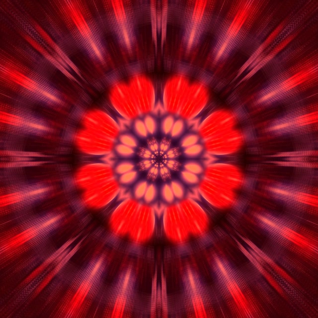 Vj loop Neon Tunnel Red Fractal Kaleidoscope Burst 1:1 square 60fps screensaver