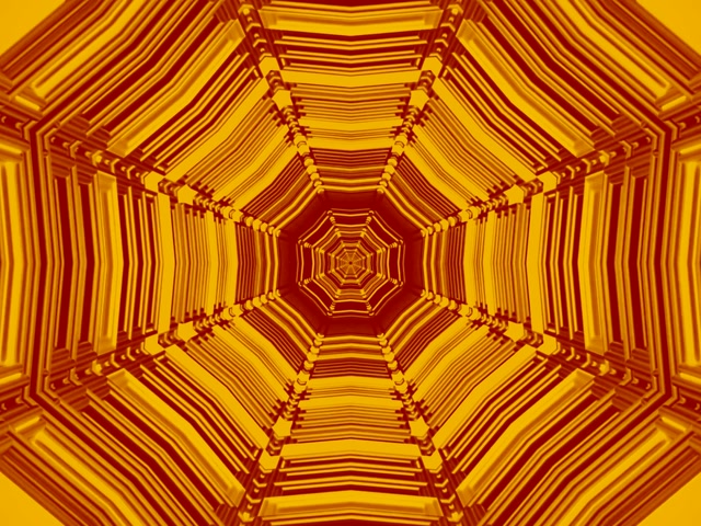 Vj loop Neon Tunnel Octagon Vortex Amber Gold 4:3 classic 60fps Screensaver