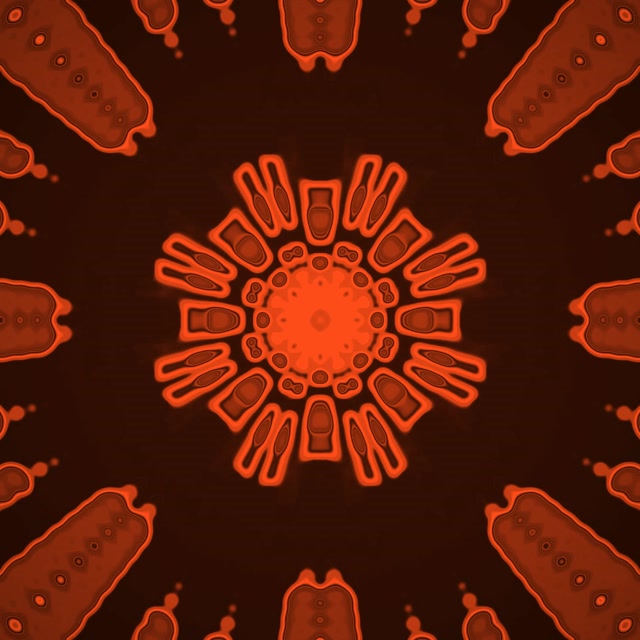 Red Neon Tunnel Radial Kaleidoscope Burst | 1:1 Square 60fps Screensaver VJ Loop