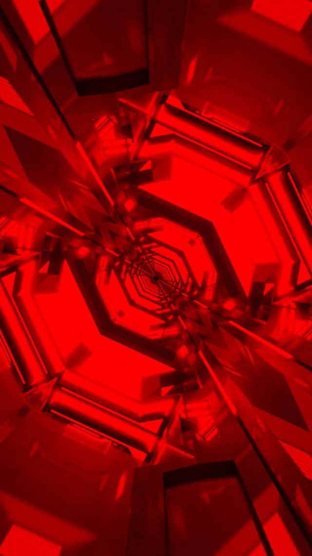 Red Neon Tunnel Spiral Vortex VJ Loop 9:16 Reels 60fps Screensaver