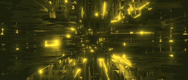 Neon Tunnel Gouden Licht Uitbarsting VJ Loop 21:9 Ultrawide 60fps Schermbeveiliging