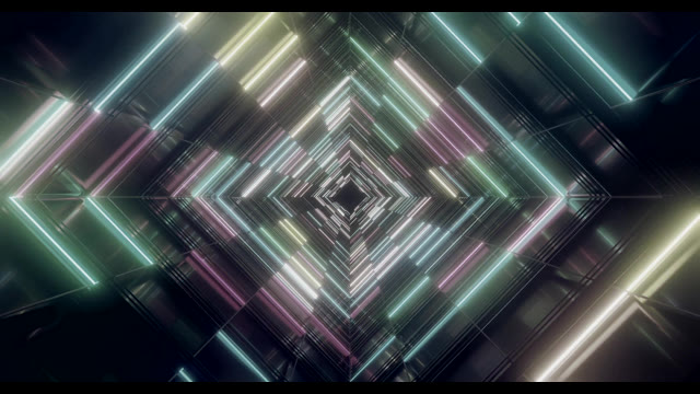 Abstracte Geometrische Diamant Tunnel - Glitch Digitale VJLoops Achtergrond