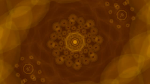 Golden Neon Tunnel with Concentric Gears 60fps