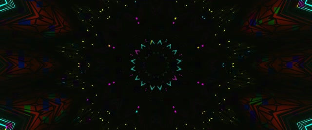 Neon Tunnel Kaleidoscoop Ster Uitbarsting 2.39:1 Cinemascope 60fps Screensaver VJ Loop