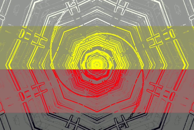 Neon Tunnel Cyaan Groen Pentagon Vortex VjLoops 3:2 Surface 60fps Schermbeveiliging