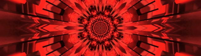 Rood Fractaal Kaleidoscoop Neon Tunnel 32:9 Super Ultrawide 60fps Screensaver Vj Loop