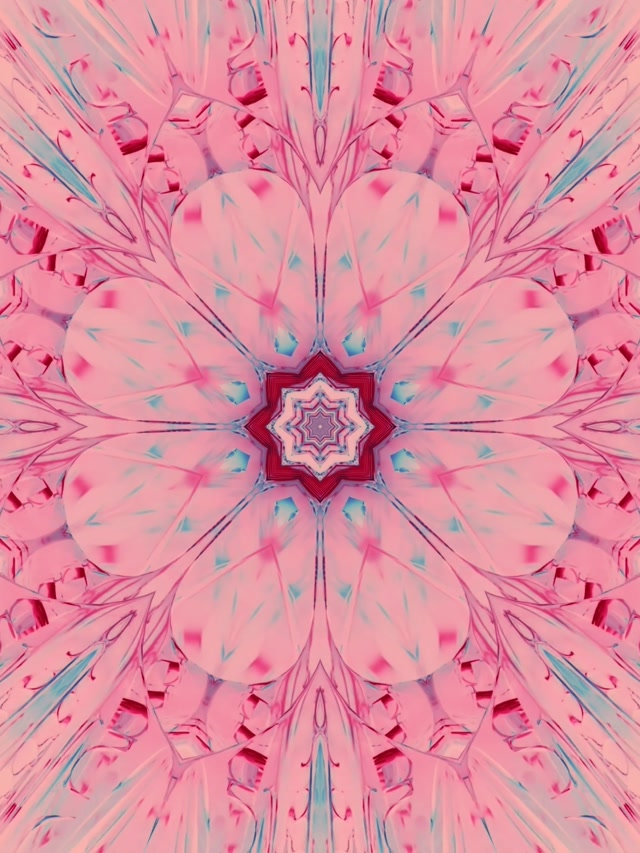 Neon Tunnel Roze Bloemen Caleidoscoop VJ Loop 3:4 iPad Portrait 60fps Schermbeveiliging