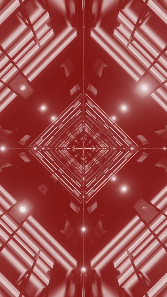 Rode Neon Tunnel Diamant Vortex Vj Loop 9:16 Reels 60fps Schermbeveiliging