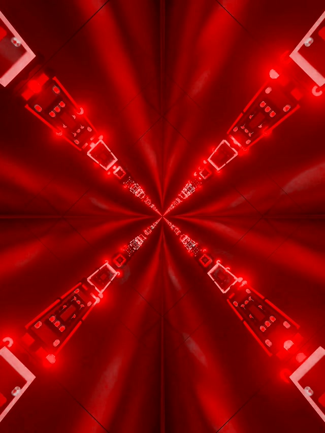 Rode Neon Tunnel Kaleidoscoop VJ Loop 3:4 iPad Portret 60fps Schermbeveiliging