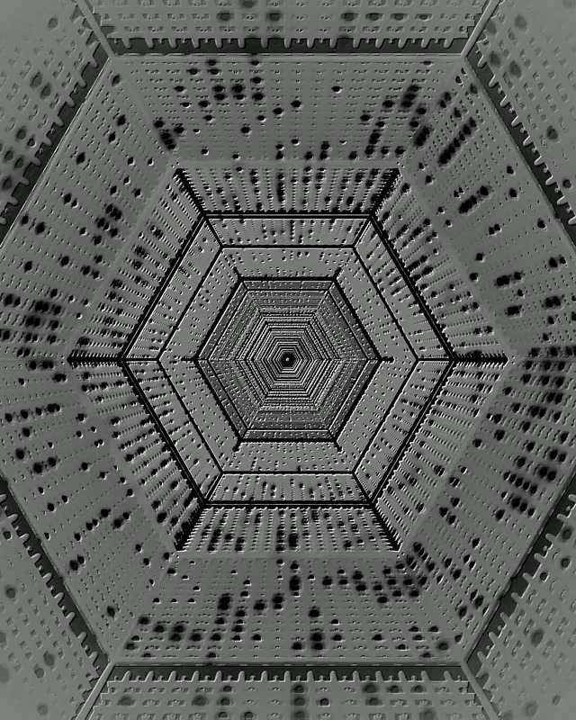 Grijs Hex Neon Tunnel Schermbeveiliging 60fps 4:5 Instagram VJ Loop